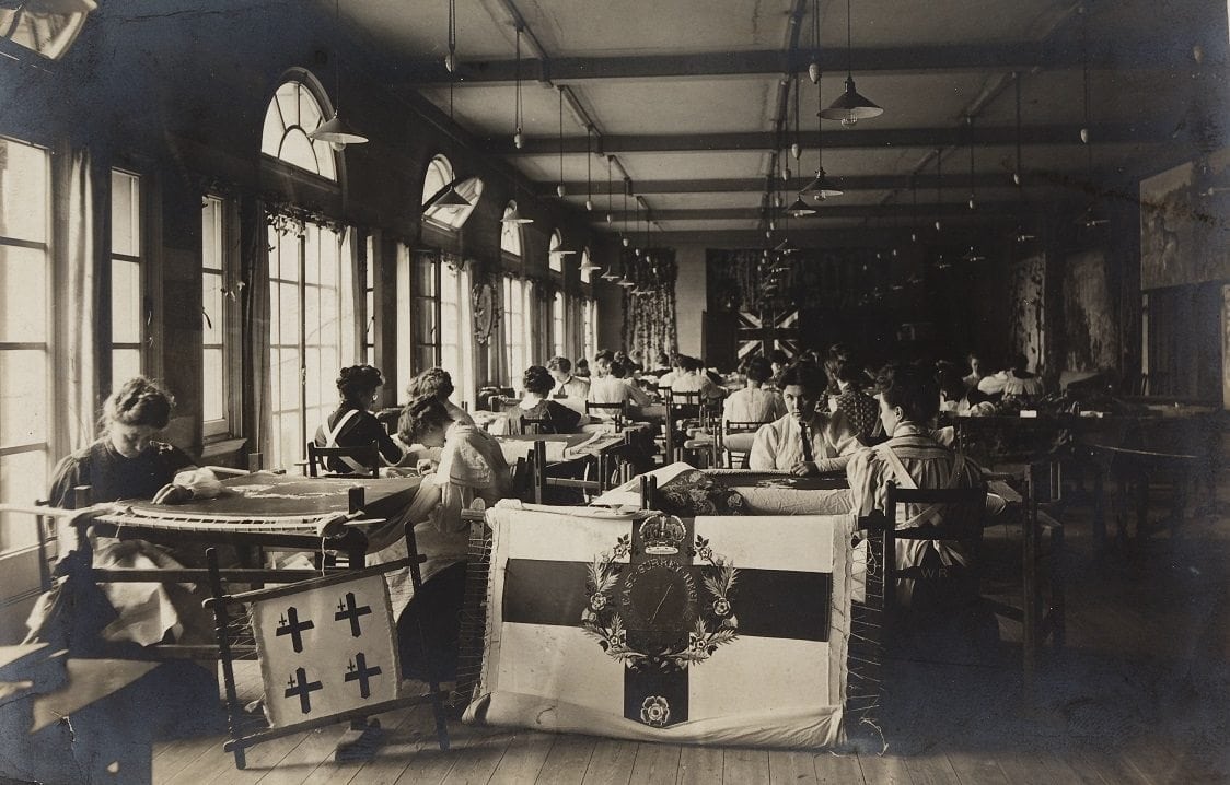 Workroom of the Royal School of Art Needlework on Exhibition Road c.1903