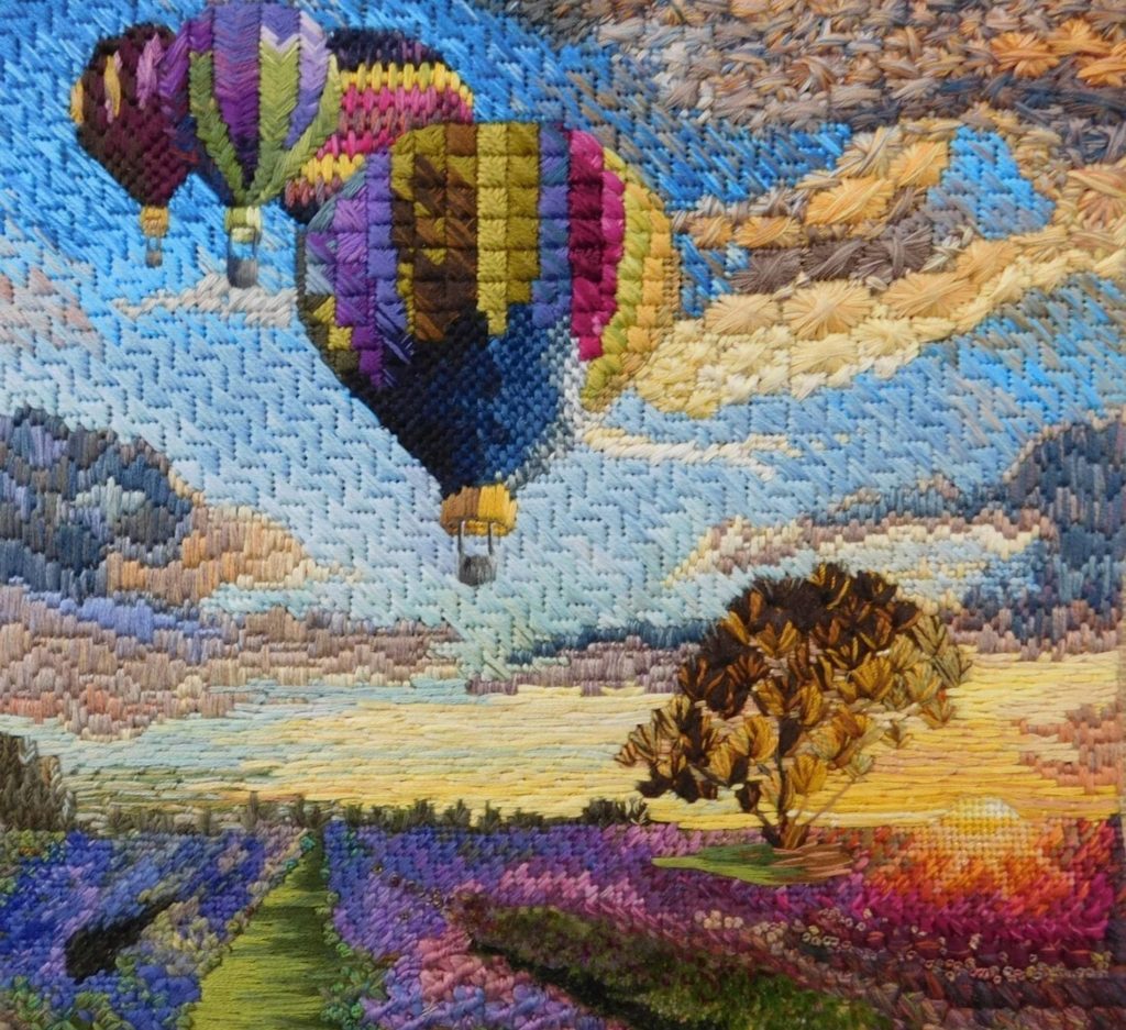 embroided art piece made at the rsn